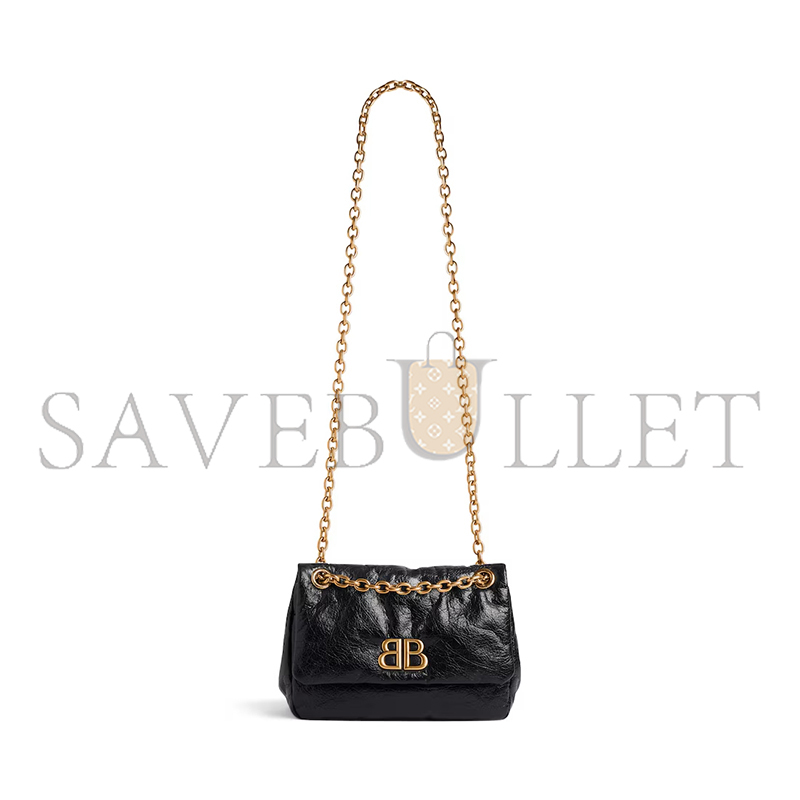 BALENCIAGA WOMEN'S MONACO BAG MINI IN BLACK 7929772AAR81000 (22*14*8cm) BALENCIAGA WOMEN'S MONACO BAG MINI IN BLACK 7929772AAR81000 (22*14*8cm)